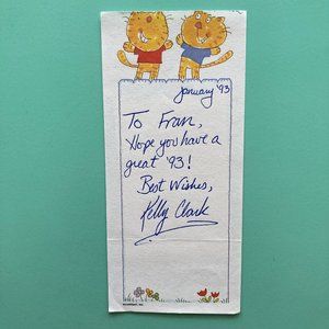 Kelly Clark Signed Inscribed Note Paper TV Lucy On All My Children Soap Opera